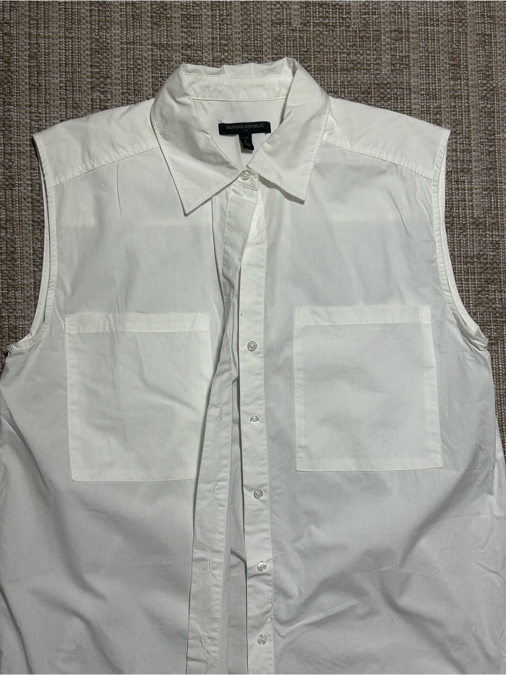 Banana Republic Sleeveless Shirt Dress. Size L - Picture 6 of 7